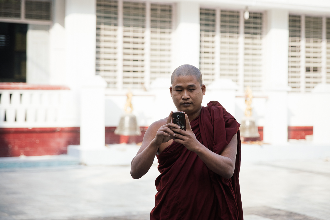 Monk with phone