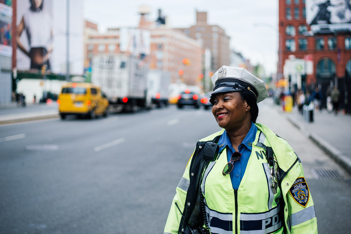 smiling police woman