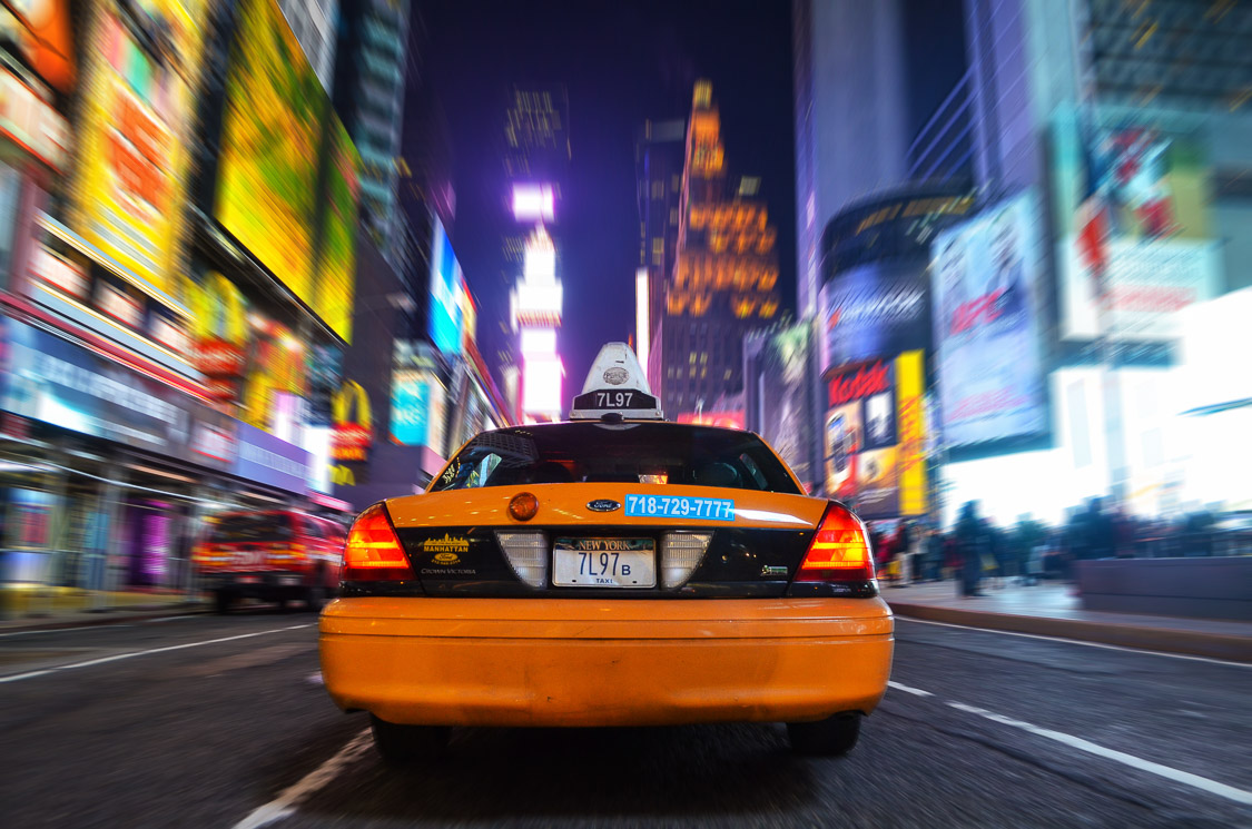 taxi on times square