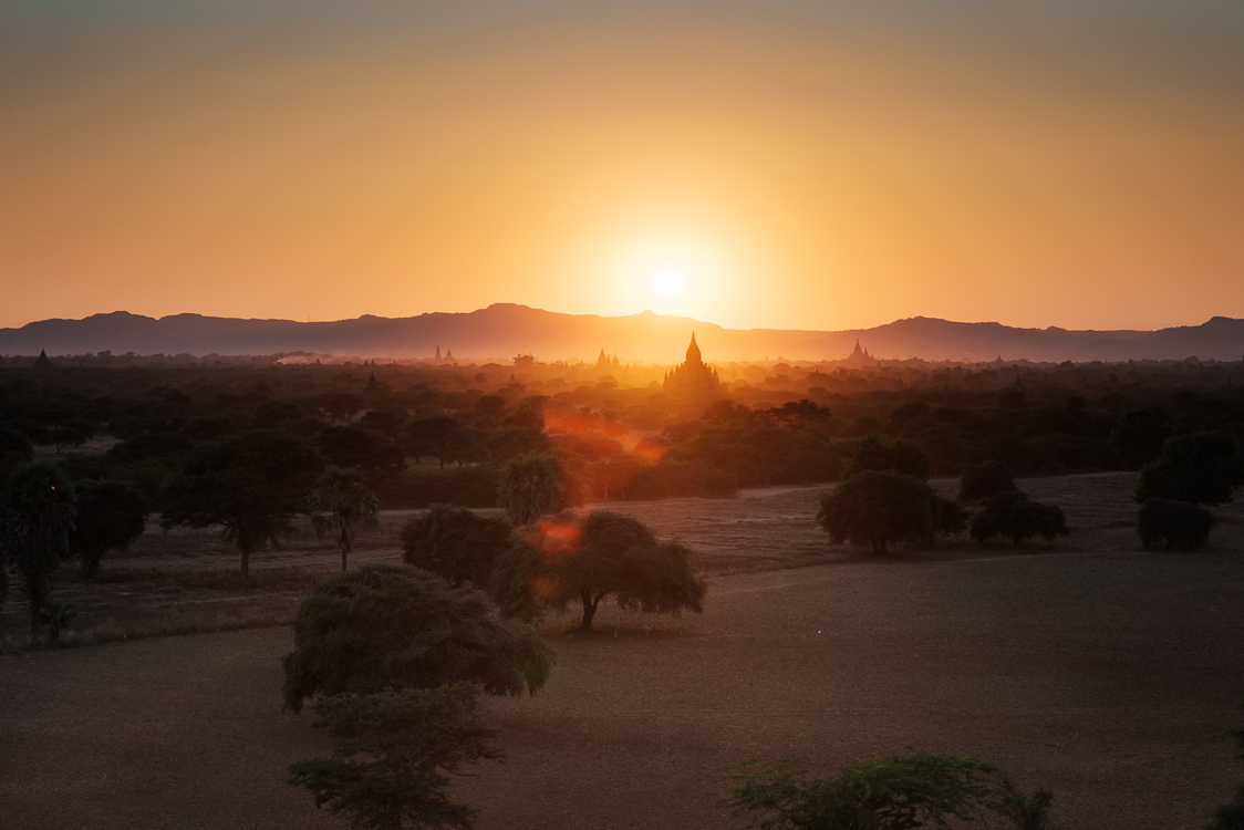 Temple sunset