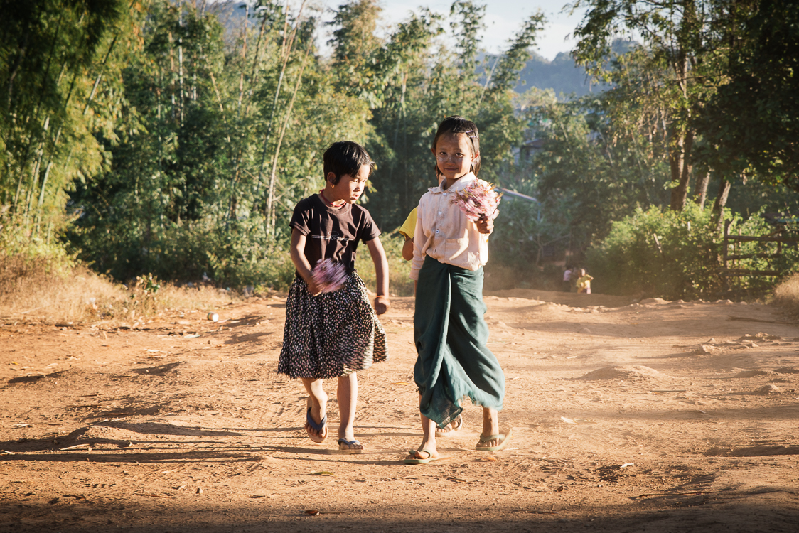 Children with flowers