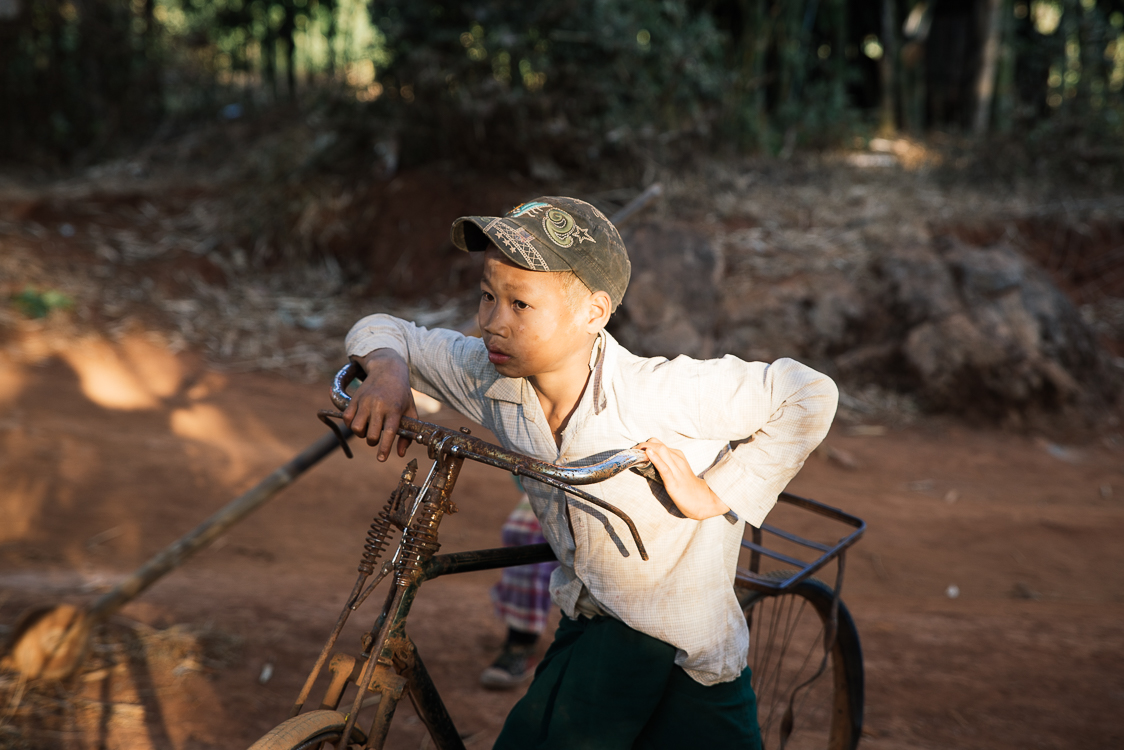 Kid and bike