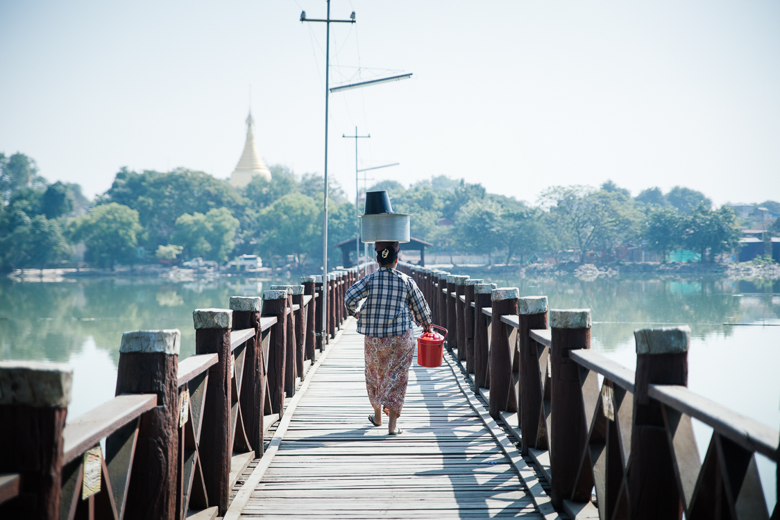 Woman on a bridge