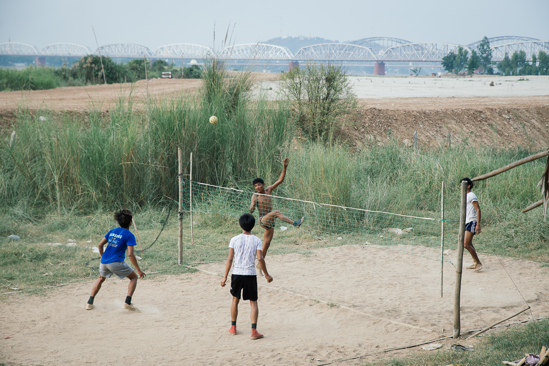 Kids playing soccer